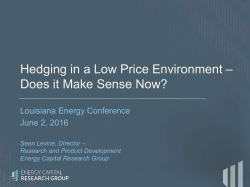 Hedging in a Low Price Environment