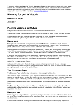 Planning for Golf in Victoria