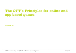 The OFT`s proposed Principles for online and app