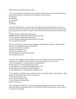 Simple Harmonic Motion and Waves Quiz 1) As you are moving very