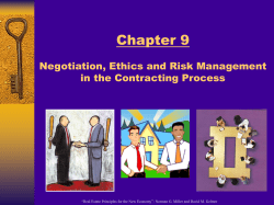 Chapter 9 Negotiation, Ethics and Risk Management in the