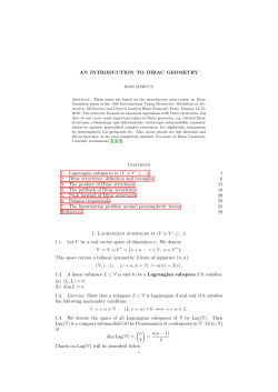 AN INTRODUCTION TO DIRAC GEOMETRY Contents 1