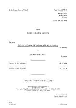 Akhtar and Khan v Ball, Walsall County Court
