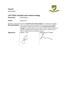 Unsealed road renewal strategy