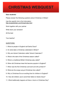 CHRISTMAS WEBQUEST
