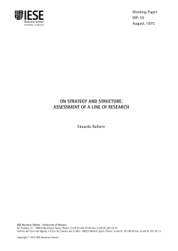 on strategy and structure: assessment of a line of research