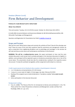 Firm Behavior and Development