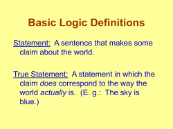 Basic Logic Definitions