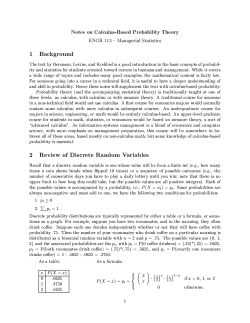 Notes on Calculus-Based Probability Theory ENGR 113