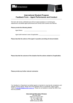 International Student Program Feedback Form &ndash; Agent Performance