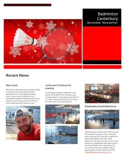 Newsletter - Badminton Canterbury