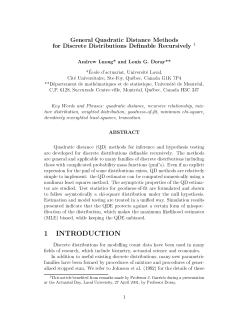 General Quadratic Distance Methods for Discrete Distributions