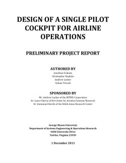 Design of a Single Pilot Cockpit for Airline Operations