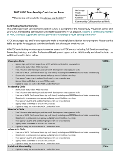 Membership Form - Anchorage Youth Development Coalition