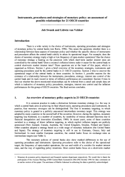 Instruments, procedures and strategies of monetary policy