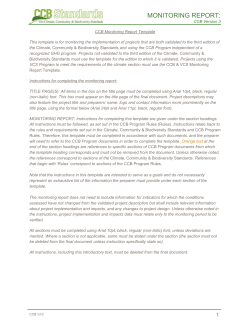CCB Project Implementation Report Template, v3.0
