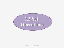 2.2 Set Operations