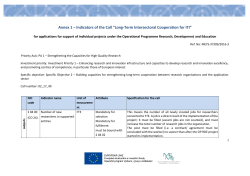 Annex 1 &ndash; Indicators of the Call &ldquo;Long
