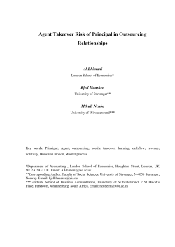 Agent Takeover Risk of Principal in Outsourcing Relationships