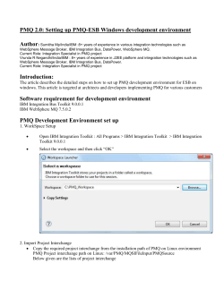 Setting up PMQ-ESB Windows development environment