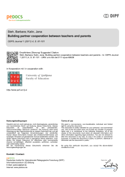 Building partner cooperation between teachers and parents