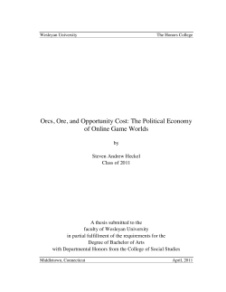 Orcs, Ore, and Opportunity Cost: The Political