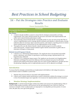 Best Practices in School Budgeting