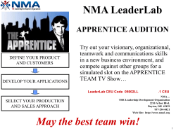 apprentice audition - National Management Association