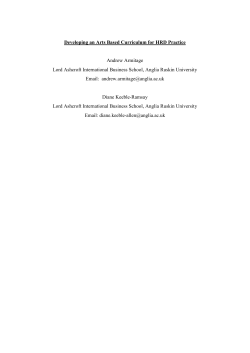 Developing an Arts Based Curriculum for HRD Practice