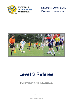 Level 3 Referee - Football Federation Australia