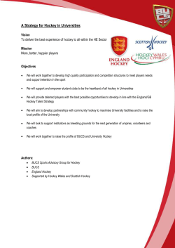 A Strategy for Hockey in Universities