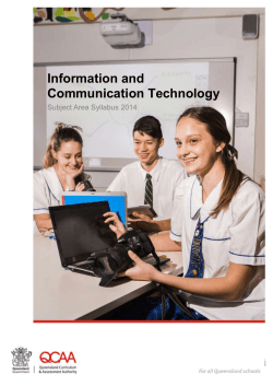 Information and Communication Technology Subject Area