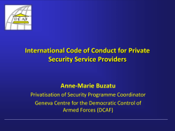International Code of Conduct for Private Security Service