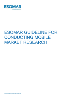 Guidelines for Conducting Mobile Market Research