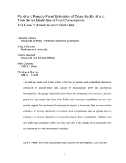 A Comparison Of Consumption Models Estimated On