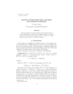 Bloch`s conjecture for Catanese and Barlow surface - IMJ-PRG