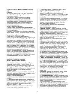 Coaches Handbook ARTICLE I(PIAA Regulations)