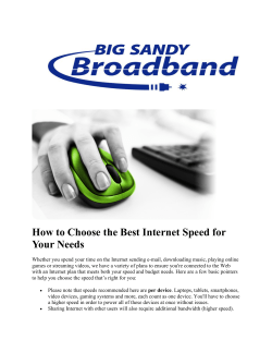 How to Choose the Best Internet Speed for Your Needs