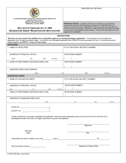Acquisition Agent - Illinois Department of Financial and Professional
