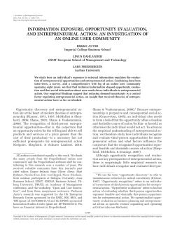 information exposure, opportunity evaluation, and entrepreneurial
