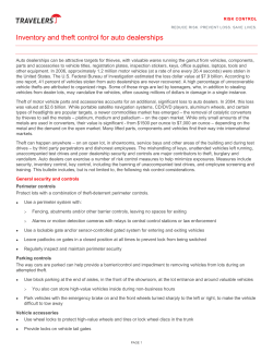 Inventory and theft control for auto dealerships