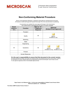 Non-Conforming Material Procedure
