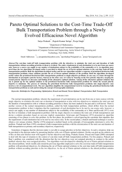 Pareto Optimal Solutions to the Cost-Time Trade
