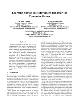 Learning human-like Movement Behavior for Computer Games