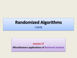 Lecture 17: Miscellaneous application of Backward