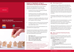 Guide for Residents Living in Unfinished Housing Developments Q