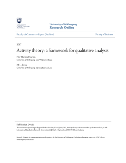 Activity theory: a framework for qualitative analysis
