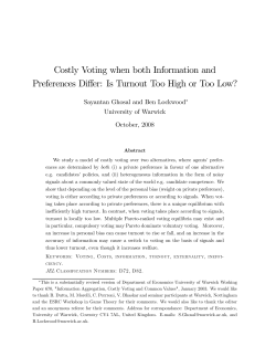 Costly Voting when both Information and Preferences Differ: Is