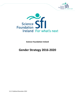 Gender Strategy 2016-2020 - Science Foundation Ireland