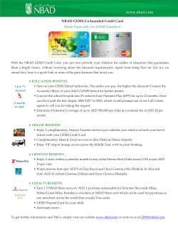 NBAD GEMS Co-branded Credit Card Made Especially for GEMS